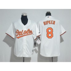 MLB Baltimore Orioles 8 Cal Ripken White Cool Base Stitched Youth Jersey