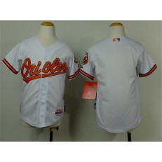 MLB Baltimore Orioles Blank White Cool Base Stitched Baseball Youth Jersey