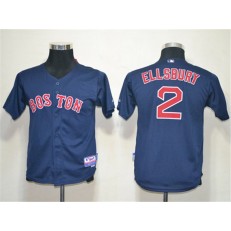 MLB Boston Red Sox 2 Jacoby Ellsbury Dark Blue Cool Base Youth Jersey