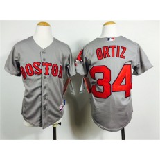 MLB Boston Red Sox 34 David Ortiz 2014 Gray Youth Jersey