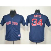 MLB Boston Red Sox 34 David Ortiz Dark Blue Cool Base Youth Jersey