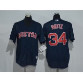 MLB Boston Red Sox 34 David Ortiz Navy Blue Stitched Majestic Cool Base Youth Jersey