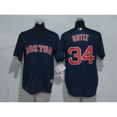 MLB Boston Red Sox 34 David Ortiz Navy Blue Stitched Majestic Cool Base Youth Jersey
