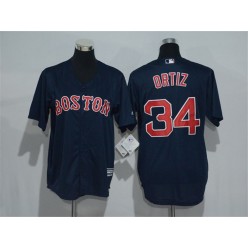 MLB Boston Red Sox 34 David Ortiz Navy Blue Stitched Majestic Cool Base Youth Jersey