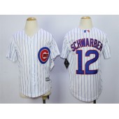 MLB Chicago Cubs 12 Kyle Schwarber Home White 2015 Cool Base Youth Jersey
