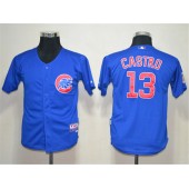 MLB Chicago Cubs 13 Starlin Castro Blue Cool Base Youth Jersey