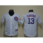 MLB Chicago Cubs 13 Starlin Castro White Cool Base Youth Jersey