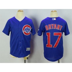 MLB Chicago Cubs 17 Kris Bryant Alternate Blue 2015 Cool Base Youth Jersey