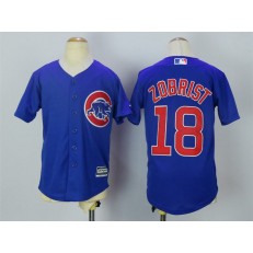 MLB Chicago Cubs 18 Ben Zobrist Alternate Blue 2015 Cool Base Youth Jersey
