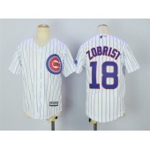 MLB Chicago Cubs 18 Ben Zobrist Home White 2015 Cool Base Youth Jersey
