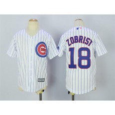 MLB Chicago Cubs 18 Ben Zobrist Home White 2015 Cool Base Youth Jersey