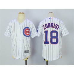 MLB Chicago Cubs 18 Ben Zobrist Home White 2015 Cool Base Youth Jersey