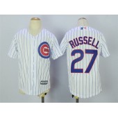 MLB Chicago Cubs 27 Addison Russell Home White 2015 Cool Base Youth Jersey