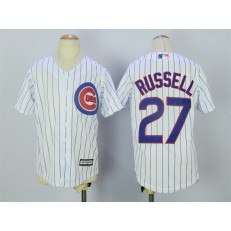 MLB Chicago Cubs 27 Addison Russell Home White 2015 Cool Base Youth Jersey