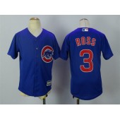 MLB Chicago Cubs 3 David Ross Alternate Blue 2015 Cool Base Youth Jersey