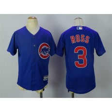 MLB Chicago Cubs 3 David Ross Alternate Blue 2015 Cool Base Youth Jersey