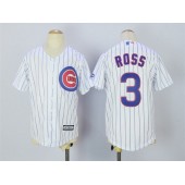MLB Chicago Cubs 3 David Ross Home White 2015 Cool Base Youth Jersey
