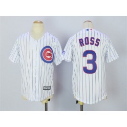 MLB Chicago Cubs 3 David Ross Home White 2015 Cool Base Youth Jersey