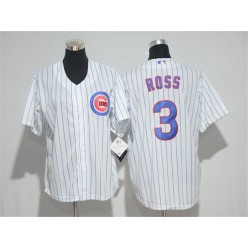 MLB Chicago Cubs 3 David Ross White Home New Cool Base Baseball Youth Jersey