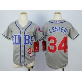 MLB Chicago Cubs 34 Jon Lester 2014 Gray Youth Jersey