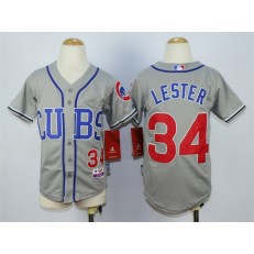 MLB Chicago Cubs 34 Jon Lester 2014 Gray Youth Jersey