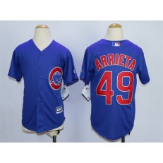 MLB Chicago Cubs 49 Jake Arrieta Alternate Blue 2015 Cool Base Youth Jersey