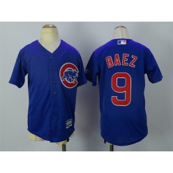 MLB Chicago Cubs 9 Javier Baez Alternate Blue 2015 Cool Base Youth Jersey