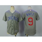 MLB Chicago Cubs 9 Javier Baez Grey Cool Base Youth Jersey