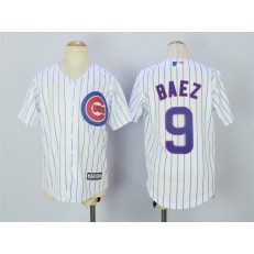 MLB Chicago Cubs 9 Javier Baez Home White 2015 Cool Base Youth Jersey