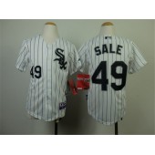 MLB Chicago White Sox 49 Chris Sale White With Black Pinstripe Youth Jersey