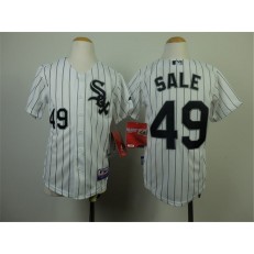 MLB Chicago White Sox 49 Chris Sale White With Black Pinstripe Youth Jersey