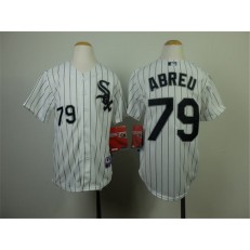 MLB Chicago White Sox 79 Jose Abreu White With Black Pinstripe Youth Jersey