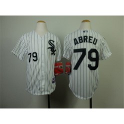 MLB Chicago White Sox 79 Jose Abreu White With Black Pinstripe Youth Jersey