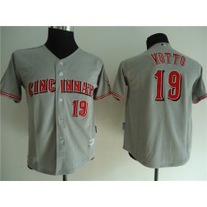 MLB Cincinnati Reds 19 Joey Votto Grey Youth Jersey