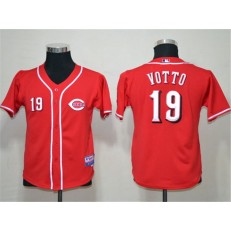 MLB Cincinnati Reds 19 Joey Votto Red Youth Jersey