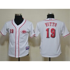 MLB Cincinnati Reds 19 Joey Votto White Cool Base Youth Jersey