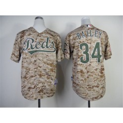 MLB Cincinnati Reds 34 Homer Bailey 2014 Camo Youth Jersey