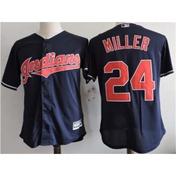 MLB Cleveland Indians 24 Andrew Miller Navy Blue Home Stitched Majestic Cool Base Youth Jersey