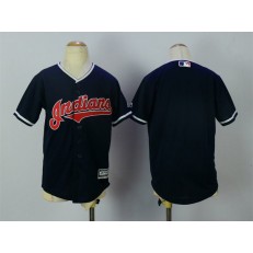 MLB Cleveland Indians Blank Navy Blue Alternate Stitched Youth Jersey
