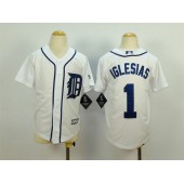 MLB Detroit Tigers 1 Jose Iglesias White 2015 Cool Base Stitched Youth Jersey