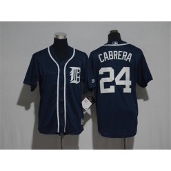 MLB Detroit Tigers 24 Miguel Cabrera Navy Blue Cool Base Stitched Youth Jersey