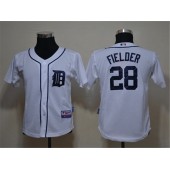 MLB Detroit Tigers 28 Prince Fielder White Cool Base Youth Jersey