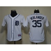 MLB Detroit Tigers 35 Justin Verlander White Cool Base Youth Jersey