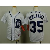 MLB Detroit Tigers 35 Justin Verlander White Youth Jersey