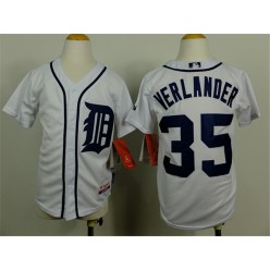 MLB Detroit Tigers 35 Justin Verlander White Youth Jersey