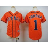 MLB Houston Astros 1 Carlos Correa Alternate Orange 2015 Cool Base Youth Jersey