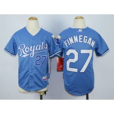 MLB Kansas City Royals 27 Brandon Finnegan Light Blue Cool Base Baseball Youth Jersey