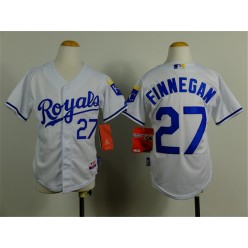 MLB Kansas City Royals 27 Brandon Finnegan White Youth Jersey