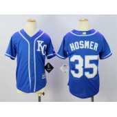 MLB Kansas City Royals 35 Eric Hosmer Alternate Blue KC 2015 Cool Base Youth Jersey