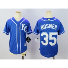 MLB Kansas City Royals 35 Eric Hosmer Alternate Blue KC 2015 Cool Base Youth Jersey